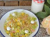 Ensalada trigo langostinos mango