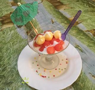 POSTRE DE SANDÍA, MELÓN Y YOGUR