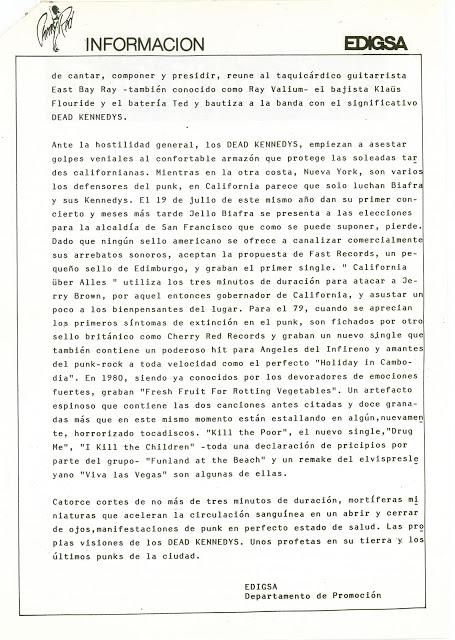 Dead Kennedys - Fresh fruit for rotting vegetables Lp 1980