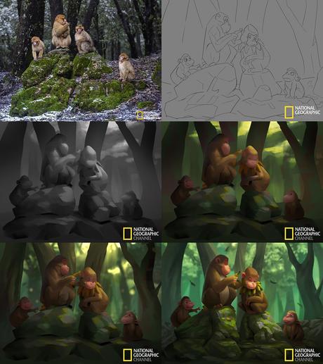 Este artista transforma fotos de animales de National Geographic en adorables ilustraciones