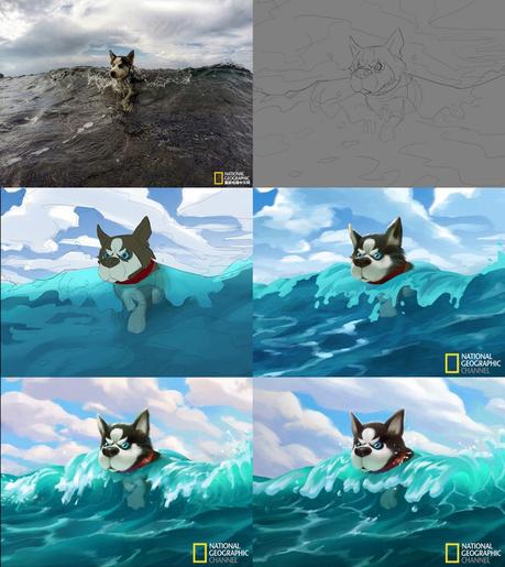 Este artista transforma fotos de animales de National Geographic en adorables ilustraciones
