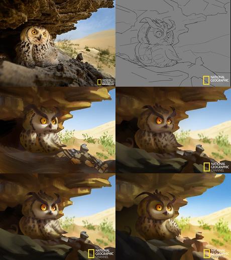 Este artista transforma fotos de animales de National Geographic en adorables ilustraciones