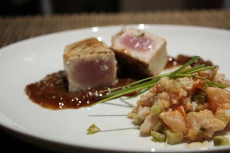 Bonito en dos texturas