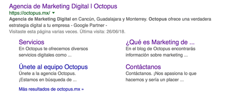 estructura en tu página web serp