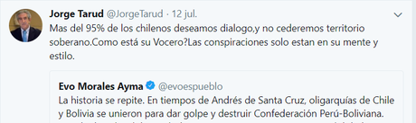 #CHILE ATACA LA UNIDAD DE #BOLIVIA PORQUE ANTICIPA SU DERROTA EN LA HAYA