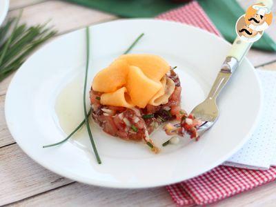 Tartar de jamón serrano, melón y tomate, Foto 3