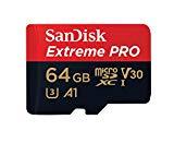 SanDisk Tarjeta de Memoria Extreme Pro 64 GB microSDXC UHS-I + Adaptador SD, Velocidad de Lectura hasta 100 MB/s, Clase 10, U3, V30 y A1