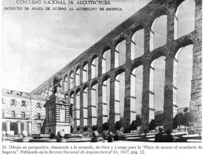  Proyecto de Plaza de Acceso al Acueducto de Segovia    Arquitectos: Francisco Javier Sáenz de Oiza y Luis Laorga  Año: 1946