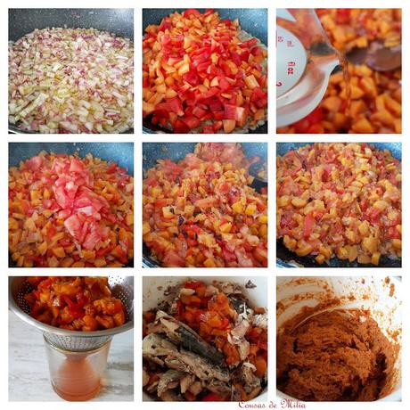 Pate de zanahoria, pimientos rojos y sardinas Pate de zanahoria, pimientos rojos y sardinas