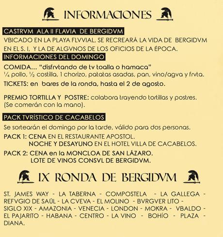 Ludus Bergidum Flavium 2018, Programa Ludus Bergidum Flavium 2018, Programa