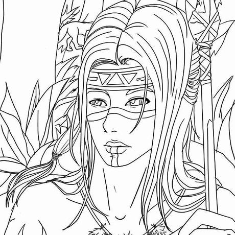 Luxury Native American Warrior Coloring Pages