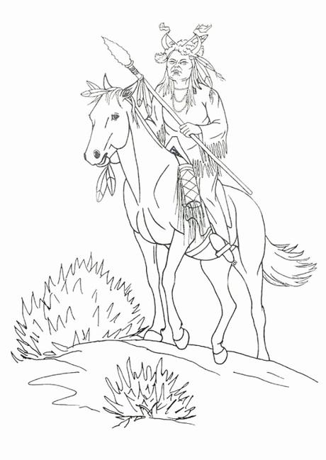 Luxury Native American Warrior Coloring Pages