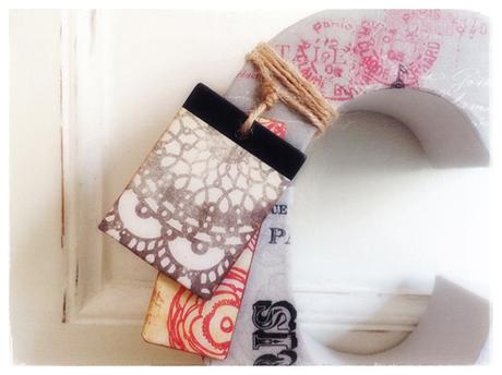 Letras decoradas con decopauge y scrap