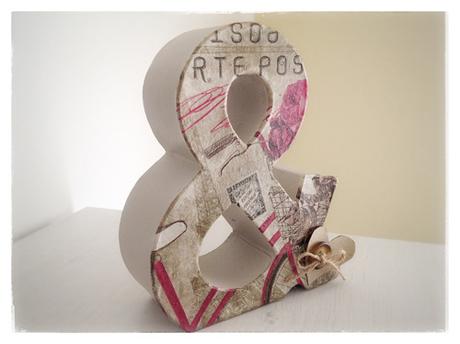 Letras decoradas con decopauge y scrap