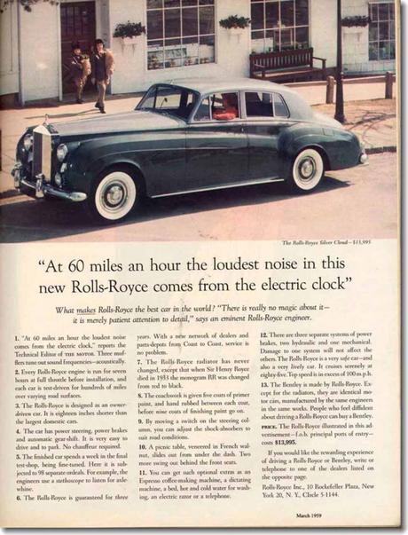 Clase de historia: David Ogilvy, el Padre de la Publicidad Moderna Rolls Royce Ogilvy