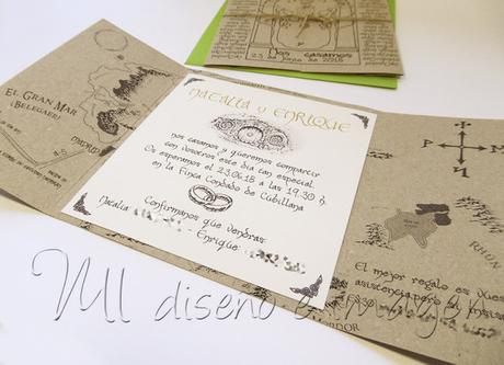 Invitaciones de boda del Señor de los Anillos