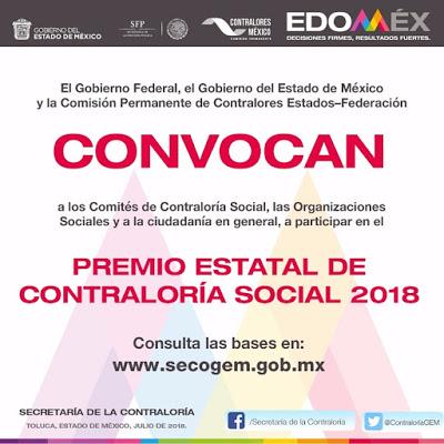 CONTINÚA ABIERTO EL CONCURSO ESTATAL DE CONTRALORÍA SOCIAL 2018