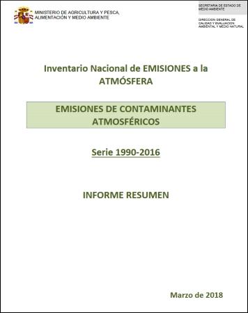España: Inventario Nacional de Emisiones de Contaminantes Atmosféricos (Edición 2018)
