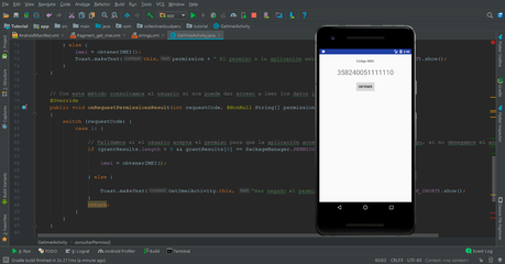 Como obtener el IMEI de un Móvil en Android Studio