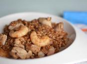 Salteado espelta pollo langostinos