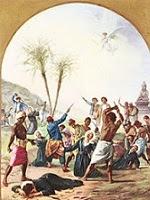 Destripado, asado y degollado.