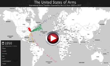 Las exportaciones de armas de Estados Unidos como una colorida y sobrecogedora animación