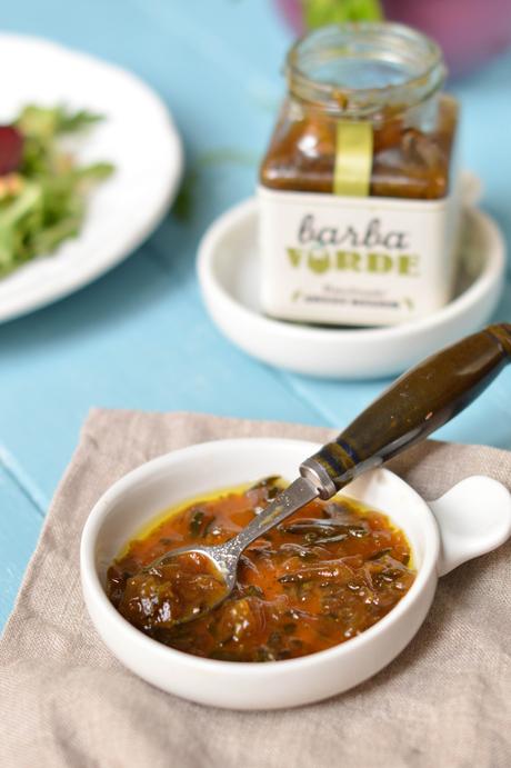 Ensalada templada de remolacha con vinagreta de pepinillos Ensalada templada de remolacha con vinagreta de pepinillos