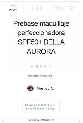 Resolución Sorteo 3 productos solares SPF50 de Bella Aurora!!!! Resolución Sorteo 3 productos solares SPF50 de Bella Aurora!!!!