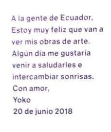 La obra de Yoko Ono en Quito - Ecuador