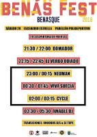 Horarios Benás Fest 2018
