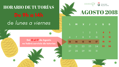 Horario de tutorías AGOSTO