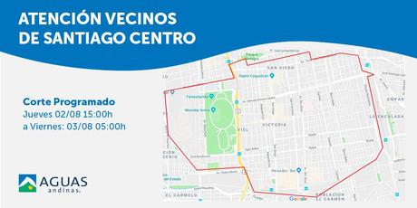 Aguas Andinas anunció corte de agua para algunos sectores de Santiago