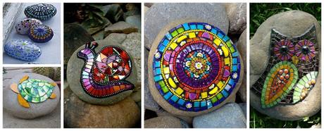 Tutorial aprende cómo decorar piedras con la técnica de mosaico