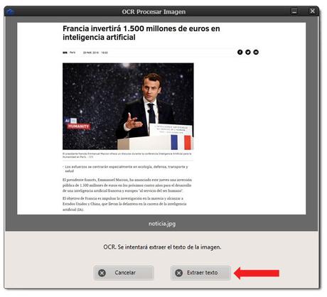 OCR. Extraer texto imagen