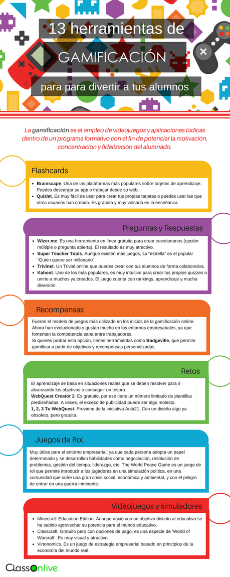 13 herramientas de gamificación para tus alumnos #infografia #infographic #education 13 herramientas de gamificación para tus alumnos