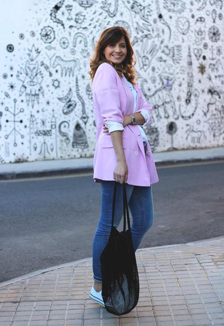 Combinar blazer de mujer rosa Combinar blazer de mujer rosa y bolso red asos