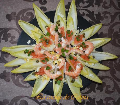 Ensalada de endivias con salmón Ensalada de endivias con salmón