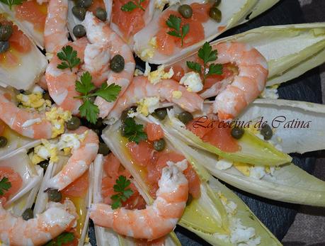 Ensalada de endivias con salmón Ensalada de endivias con salmón