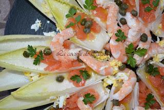 Ensalada de endivias con salmón Ensalada de endivias con salmón