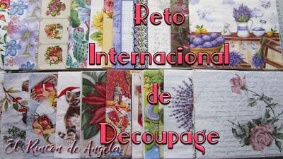 Reto internacional de deccoupage con Dipinto di blue