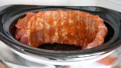 Costillas y salsa barbacoa en olla de cocción lenta Crockpot Slow cooker