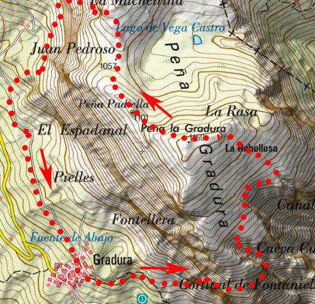 Peña Gradura por la Senda L'Gabitu y la Mucherina Peña Gradura por la Senda L'Gabitu y la Mucherina