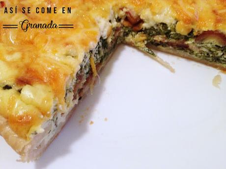 Quiche de espinacas y dátiles