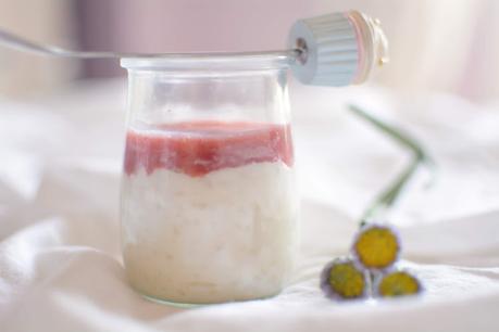 Arroz con leche con mermelada