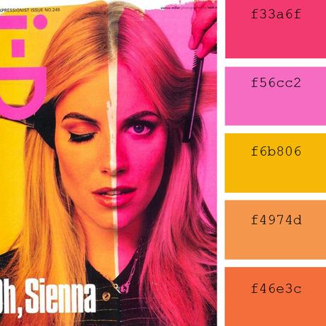 fuchsia, red and yellow summer mix color palette