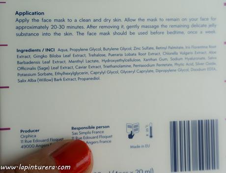 mascarilla ingredientes