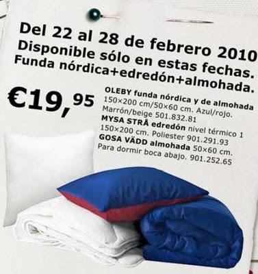 Funda nórdica+ ededrón + almohada = 19,95€
