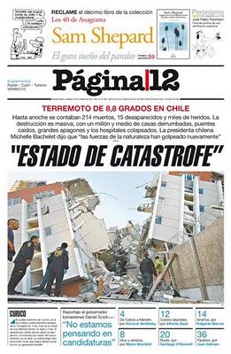 Más sobre el terremoto y tsunami en Chile