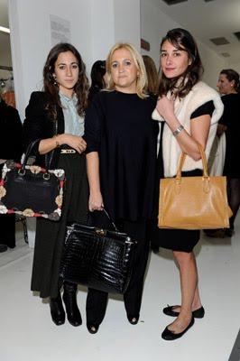 Anna Wintour, Carine Roitfeld , Franca Sozzani y Giovanna Battaglia, de Vogue, en el front row de Fendi, Otoño 2010