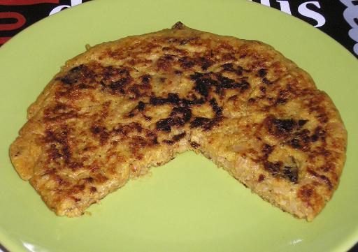 Tortilla de coliflor  a la crema de Módena ( sin huevo )